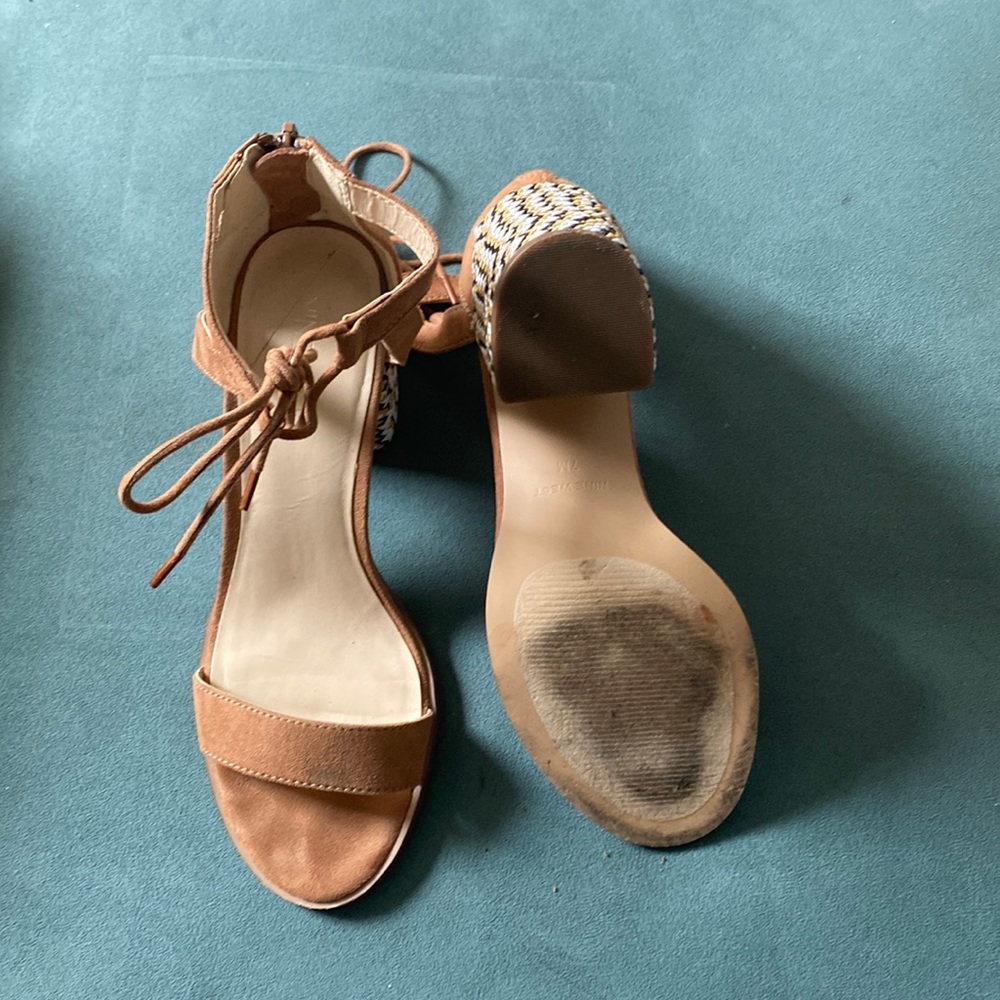 Nine West Block Heel Open Toe Shoe With Heel Deta… - image 3